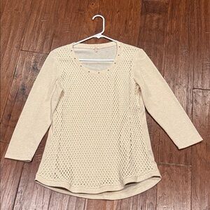 Medium REBA Elegant Cream Knit Women's Top
